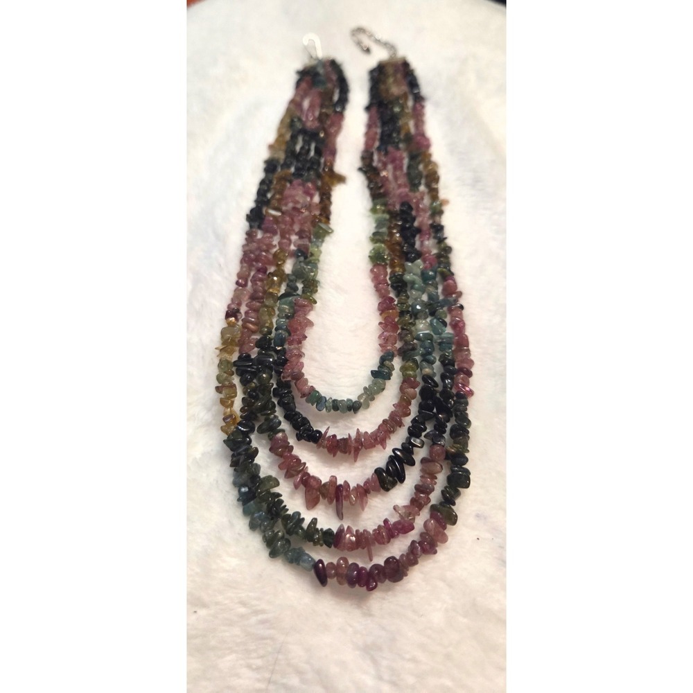 Multi-Strand Gemstone Chip Necklace + FREE Brand-New Napier Jewelry Bonus! - Picture 3 of 6